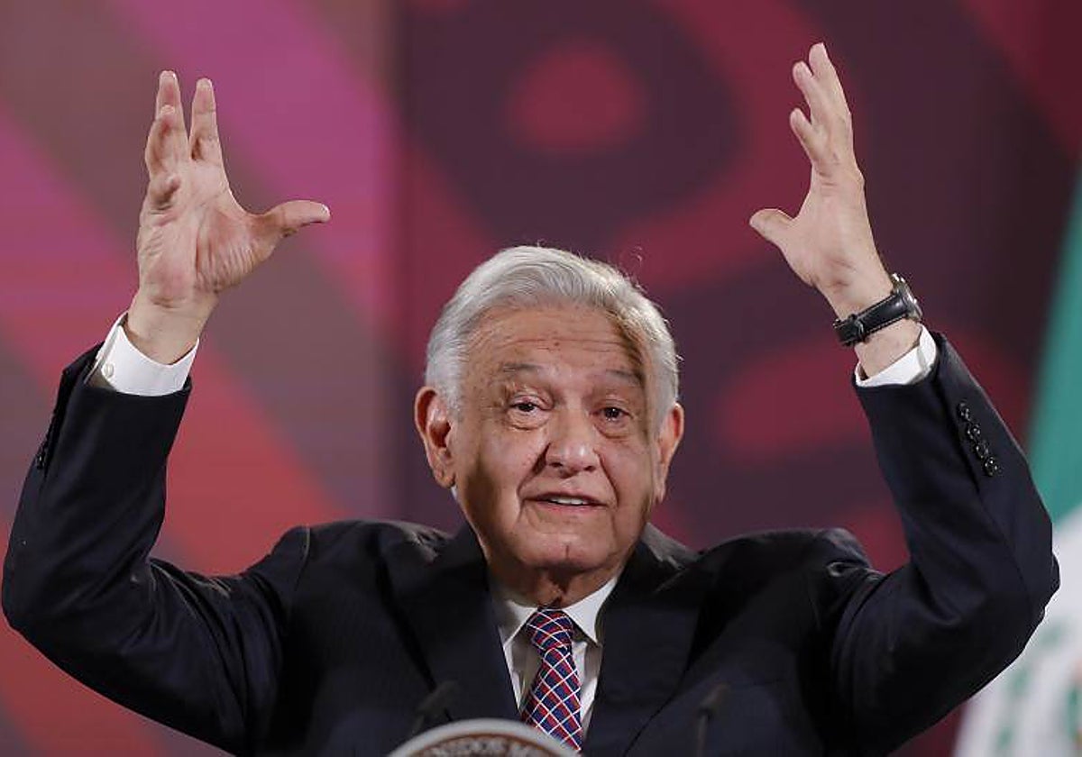 El presidente de México, Andrés Manuel López Obrador, durante su conferencia de prensa matutina este miércoles