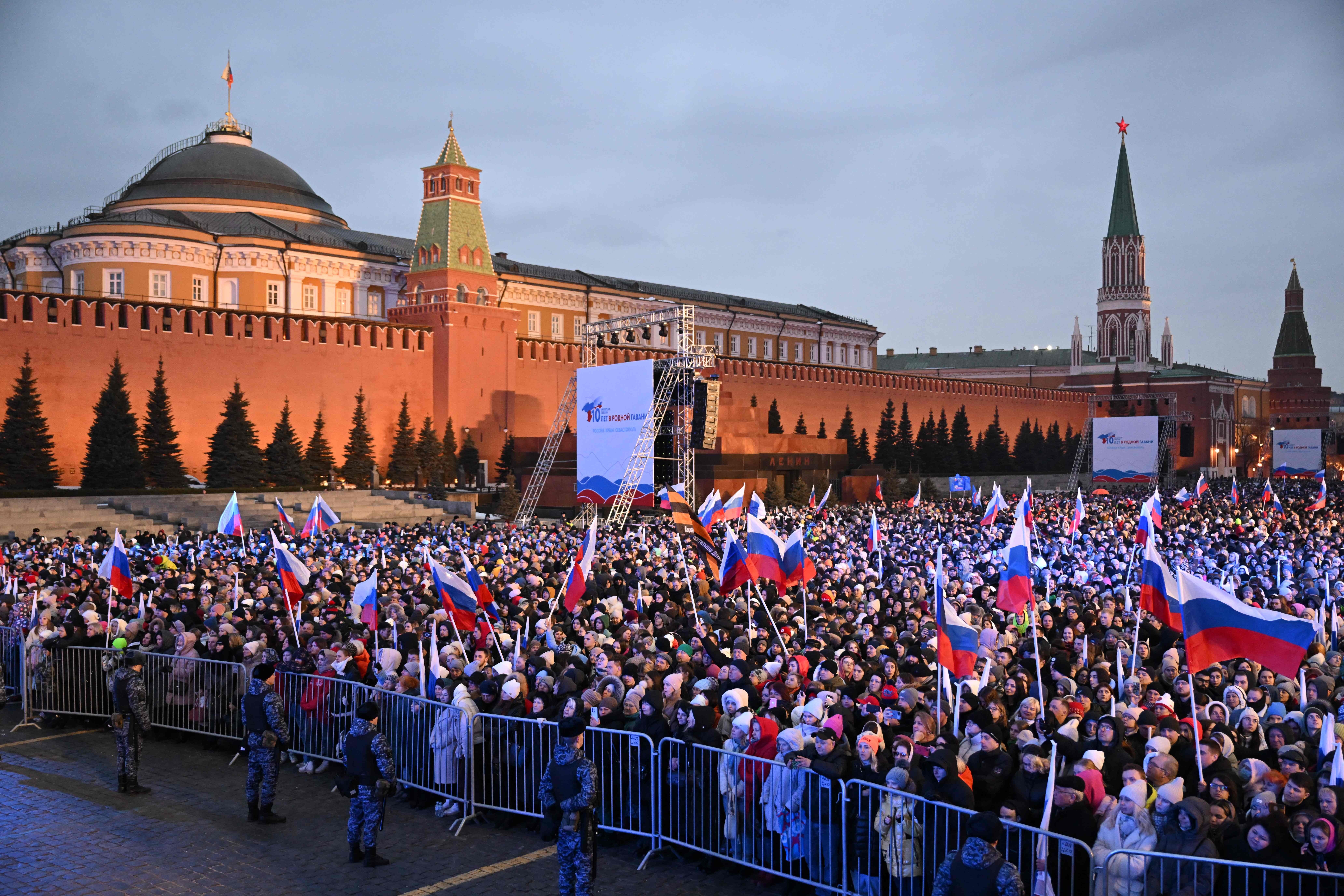 Vista de la Plaza Roja de Moscú antes de la comparecencia de Putin.