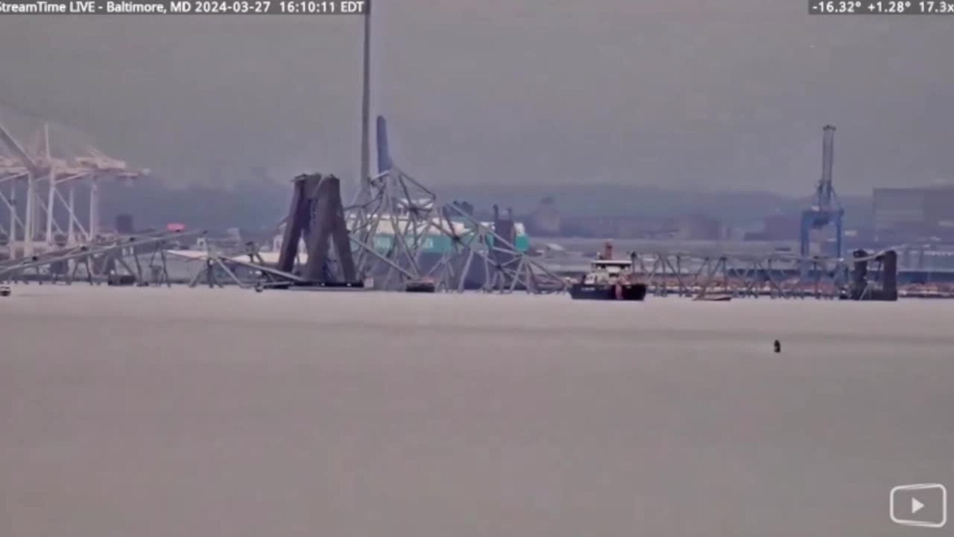 Así está el puente de Baltimore después de que autoridades suspendieran labores de rescate