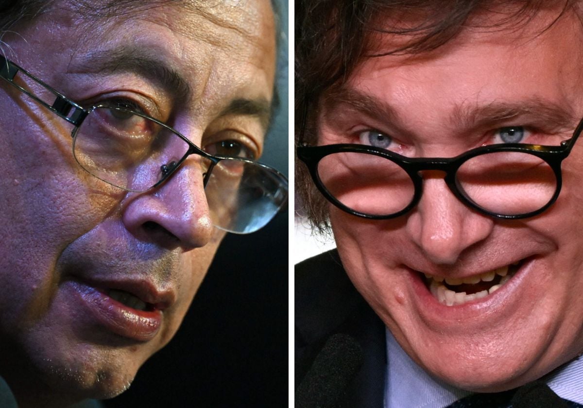 Los presidentes Gustavo Petro y Javier Milei