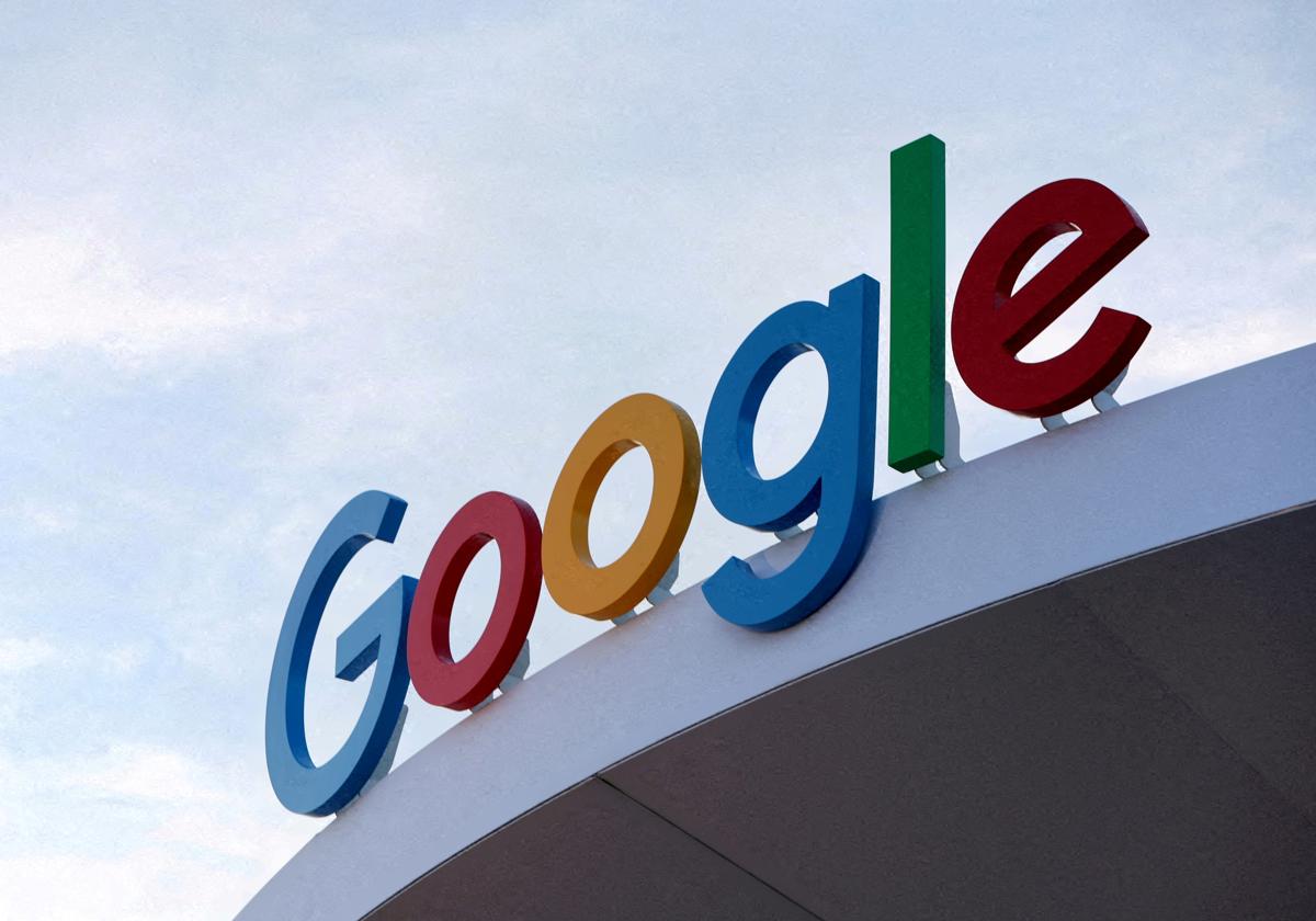 El logo de Google en un evento en Las Vegas