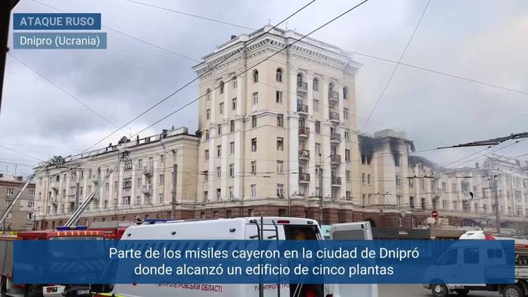 Nueve muertos, tres de ellos niños, en un ataque ruso en Dnipró