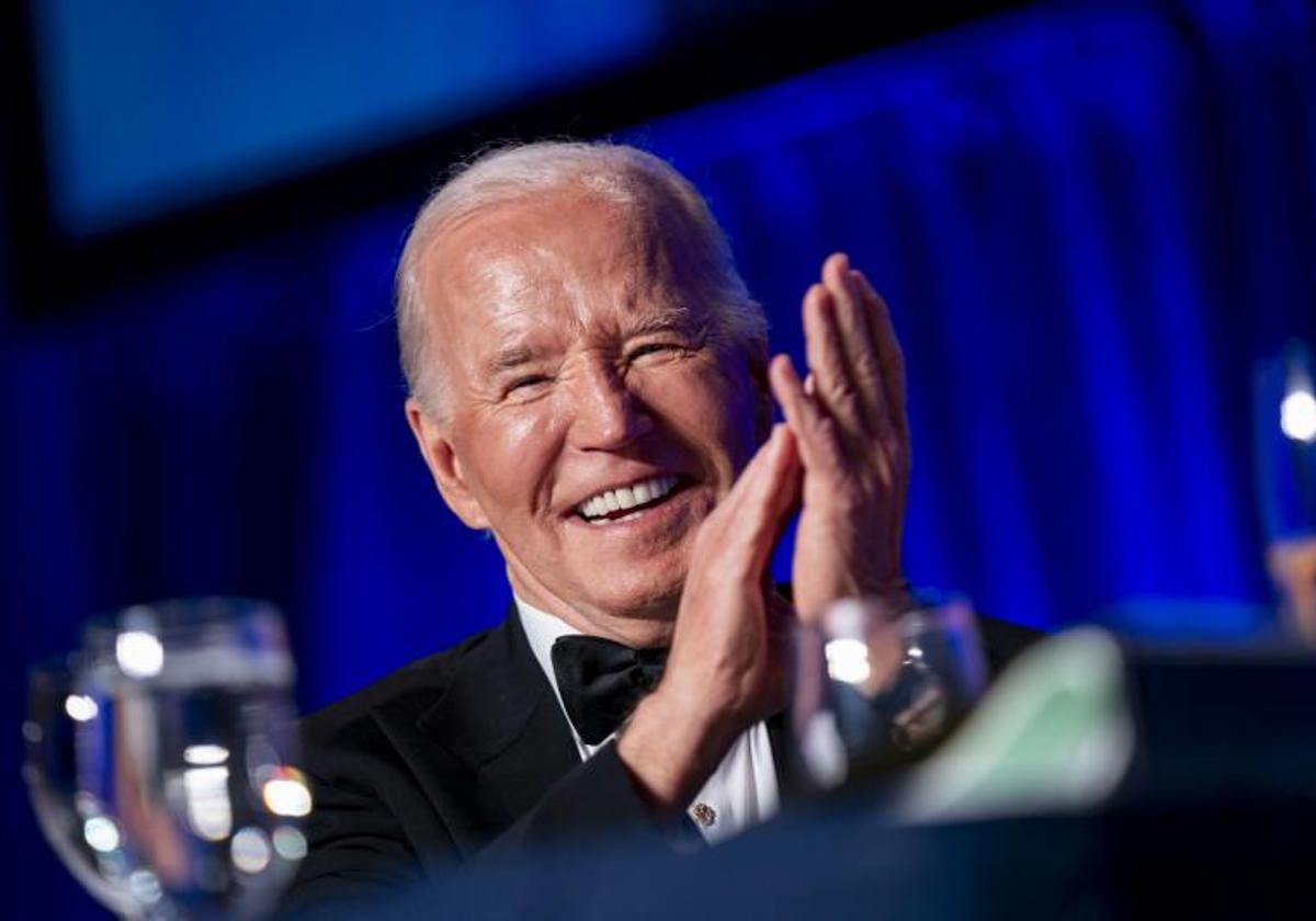 El presidente de los EE.UU., Joe Biden, durante la gala anual de corresponsales de la Casa Blanca