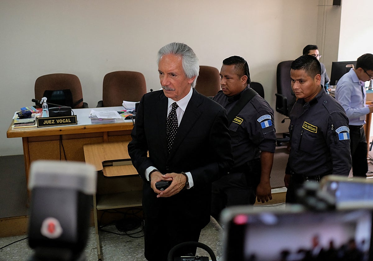 El periodista José Rubén Zamora, este miércoles en la audiencia ante la Justicia de Guatemala