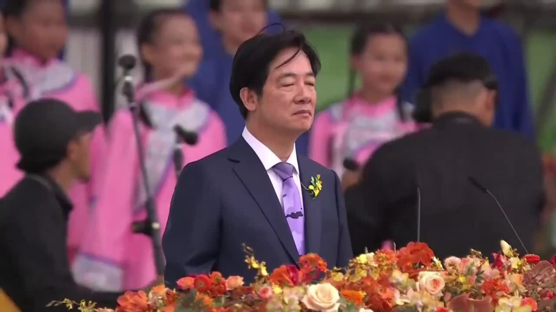 William Lai saluda a la población tras ser investido como presidente de Taiwán