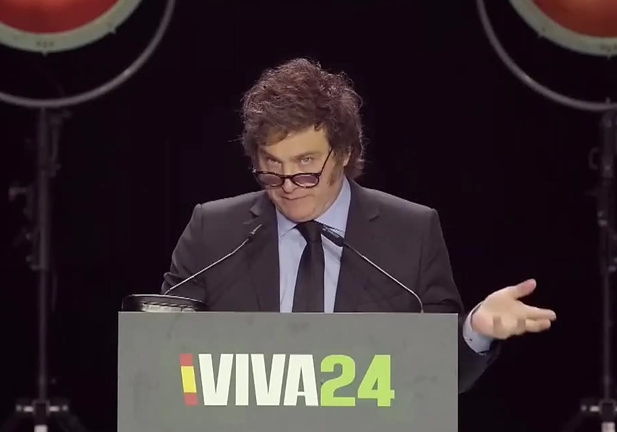 Javier Milei el pasado domingo en el acto de Vox Europa Viva 2024