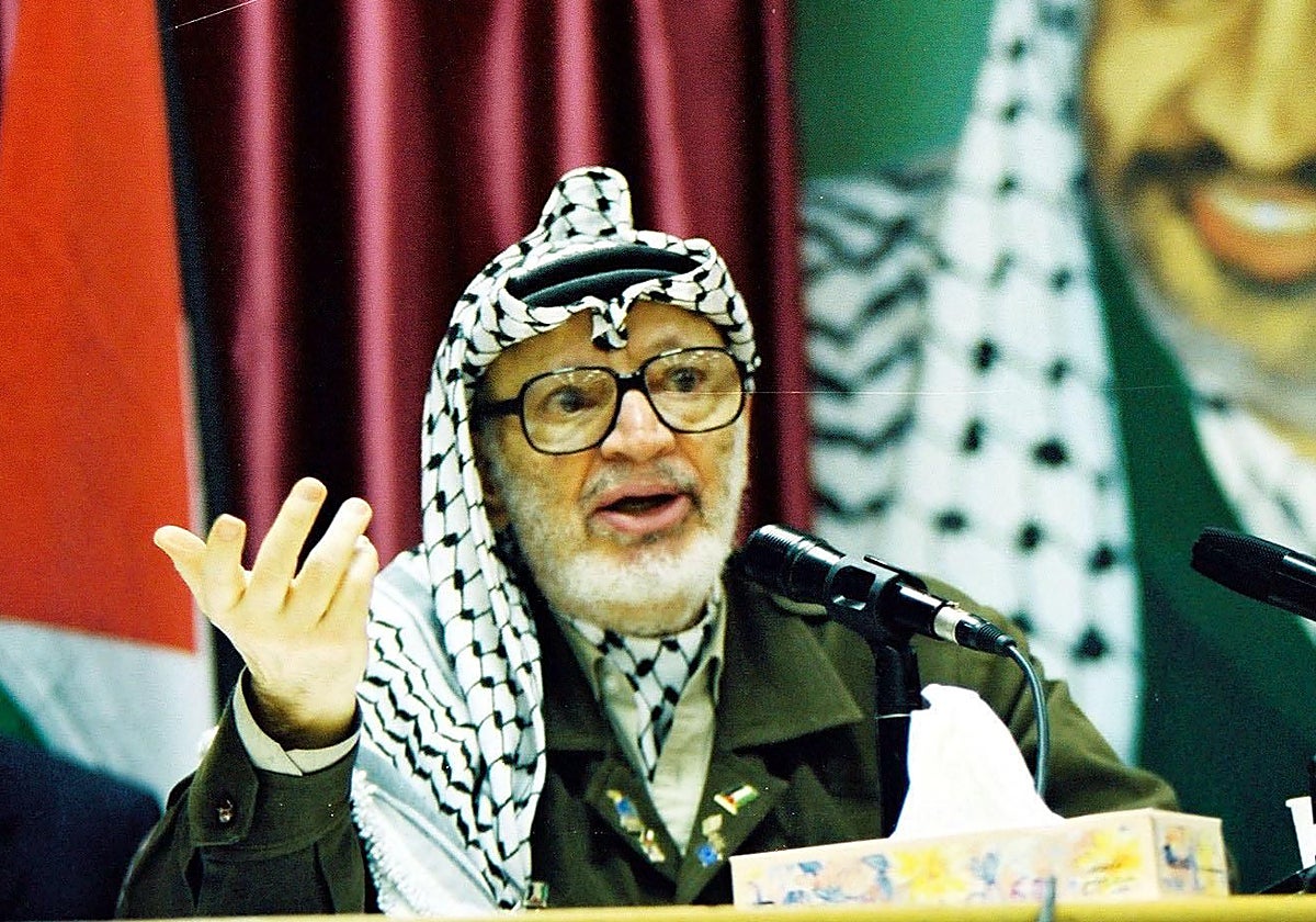 Yaser Arafat, líder de la Organización para la Liberación de Palestina (OLP)