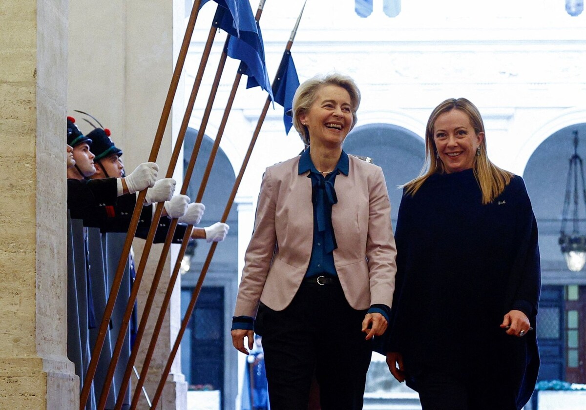 Von der Leyen y Meloni el pasado mes de enero en Roma