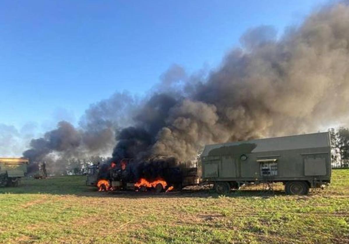 Imagen facilitada por la vice primera ministra ucraniana sobre el ataque ucraniano en territorio ruso