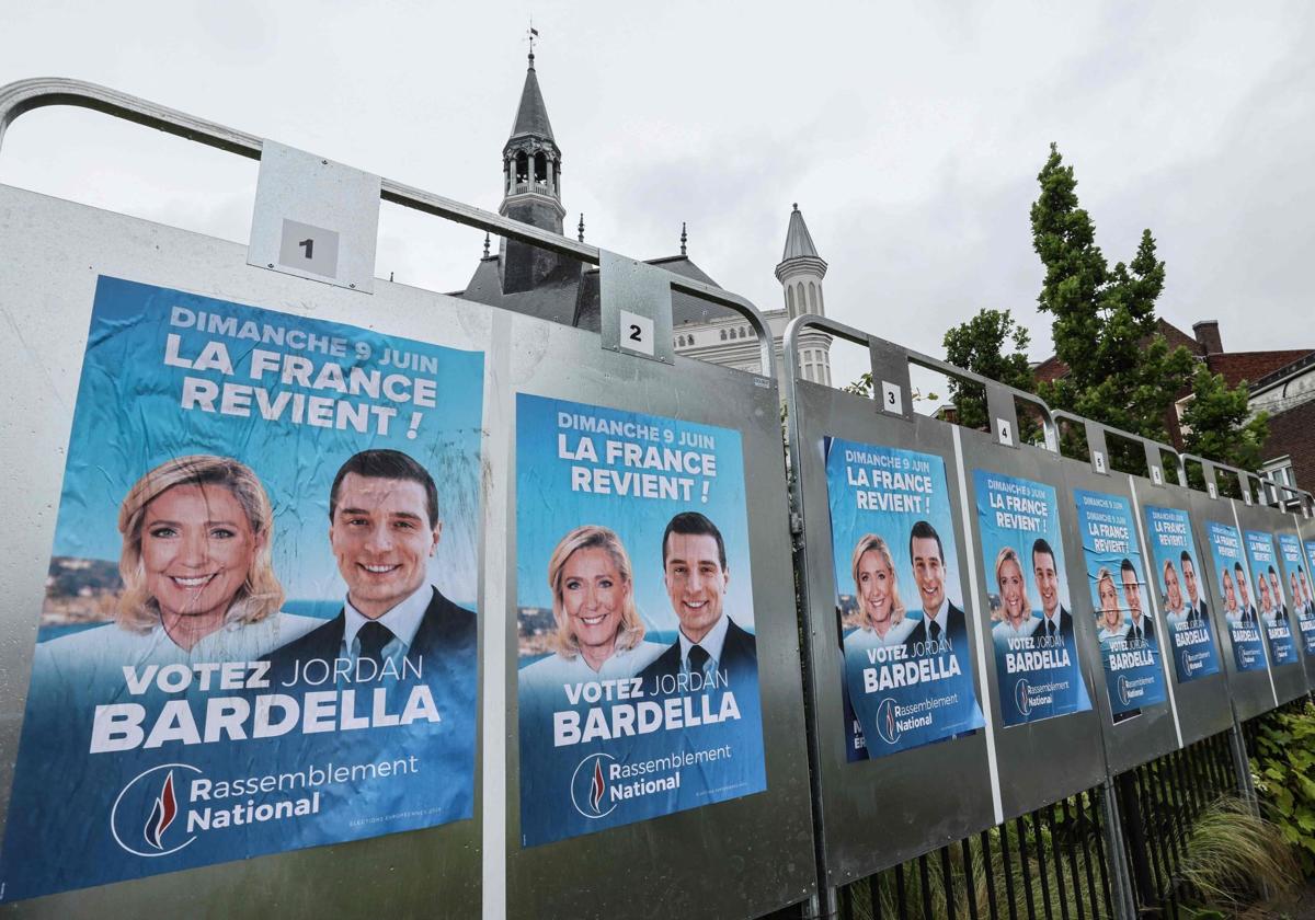 Carteles del partido de Le Pen las pasadas elecciones europeas