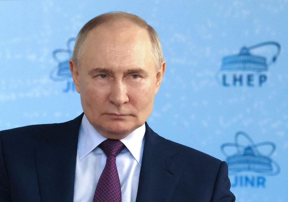 Vladimir Putin, con rostro serio en una de sus últimas intervenciones.