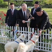 Los cariñosos regalos entre Putin y Kim Jong-un: una limusina de lujo equipada con antibalas y dos perros de raza pungsan