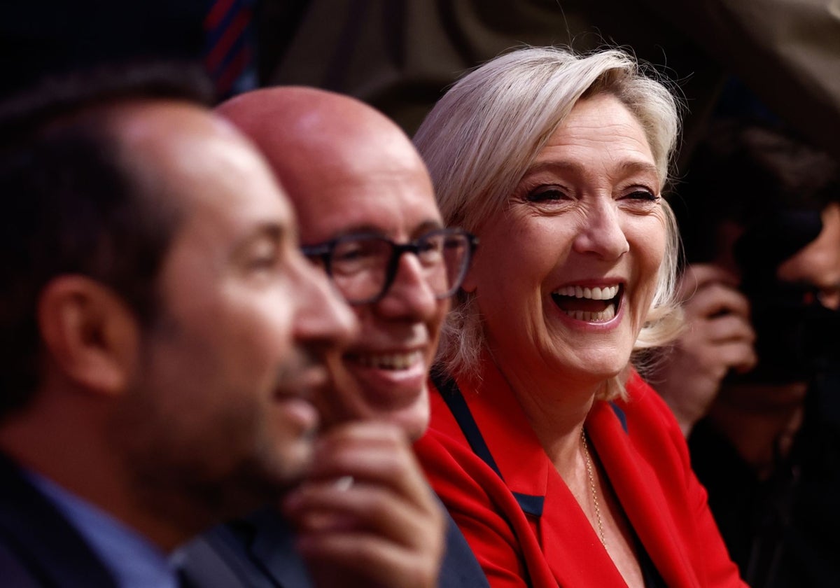 Marine Le Pen en un acto en París esta semana