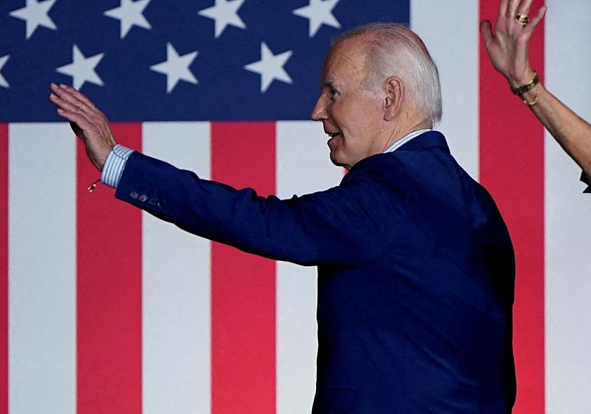 El presidente Biden, tras un acto de campaña