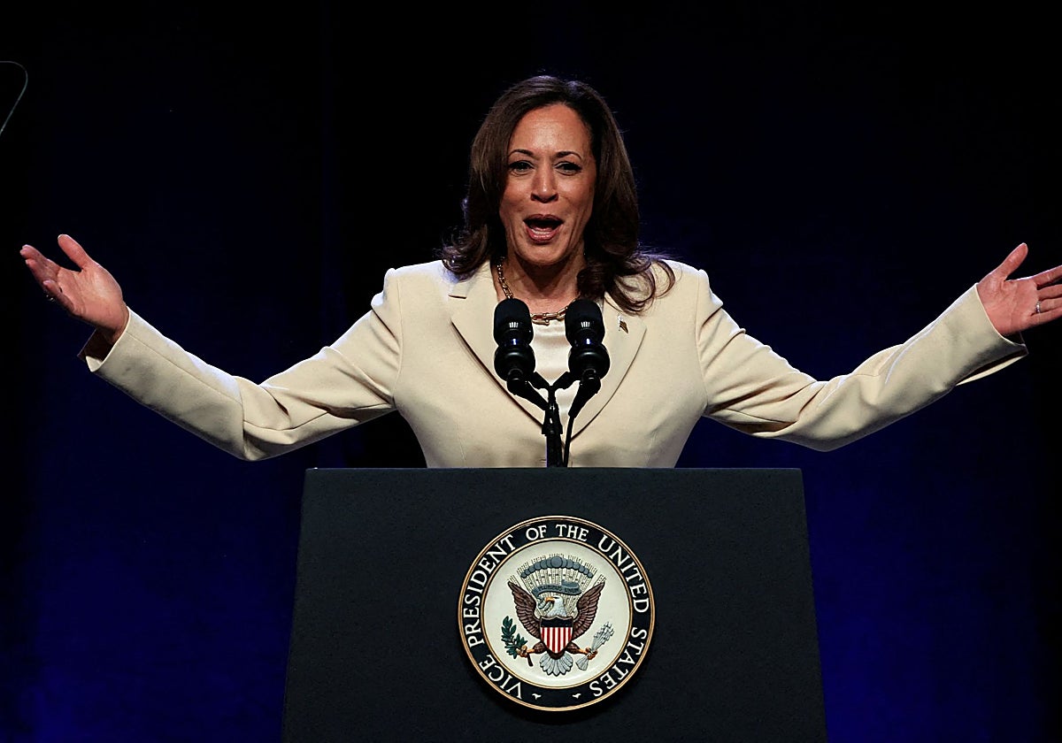 Kamala Harris en un acto de campaña esta semana