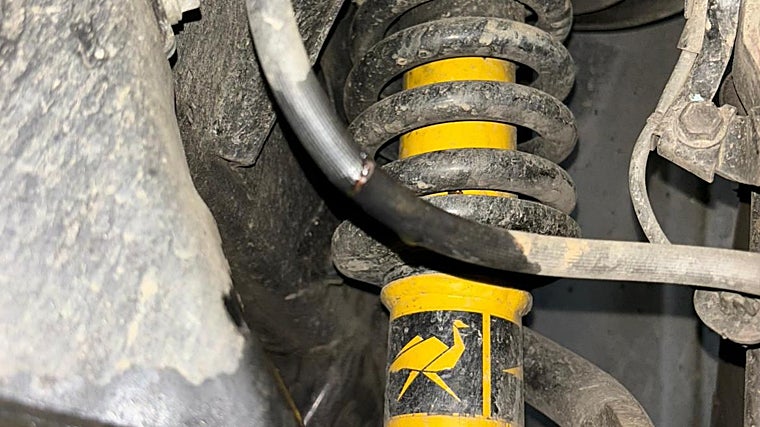 Detalle del freno que fue manipulado