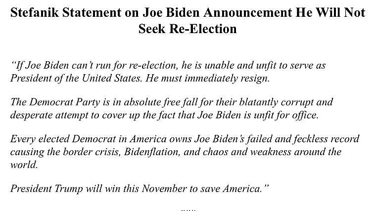 Los republicanos salen en masa para pedir la dimisión «inmediata» de Biden como presidente