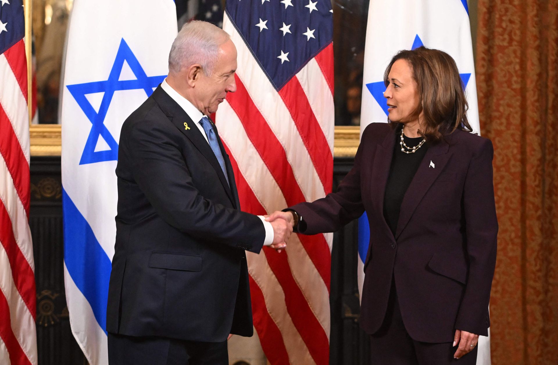 Kamala Harris y Benjamin Netanyahu, durante su reunión en Washington