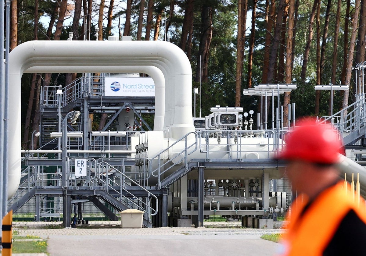 Vista hacia el gasoducto Nord Stream 1 del Mar Báltico