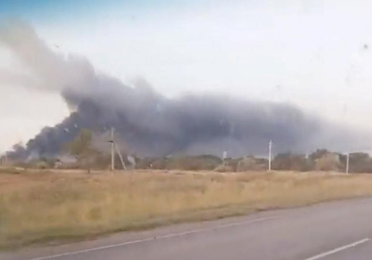Instalaciones militares incendiadas en Volgogrado, Rusia