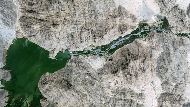 Arba'at Dam en Sudán en septiembre de 2023, antes del colapso