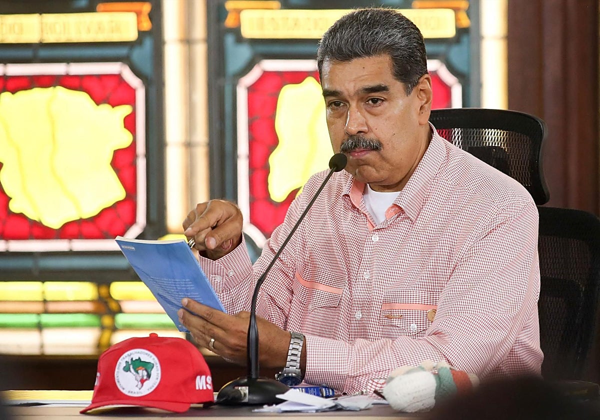 El presidente venezolano, Nicolás Maduro, durante un consejo de ministros en Caracas, Venezuela