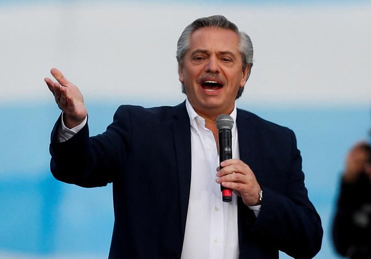 El expresidente argentino, Alberto Fernández, en el cierre de su campaña en Mar de Plata en 2019