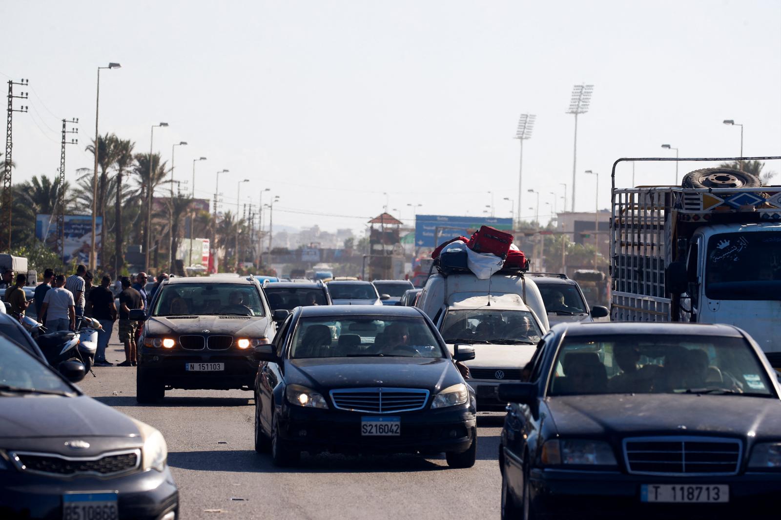 Un atasco de tráfico en la ciudad de Sidón