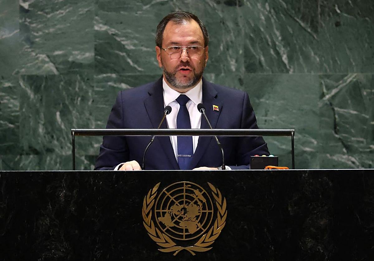 El ministro de Exteriores de Venezuela, Yvan Gil, en la Asamblea General de la ONU.