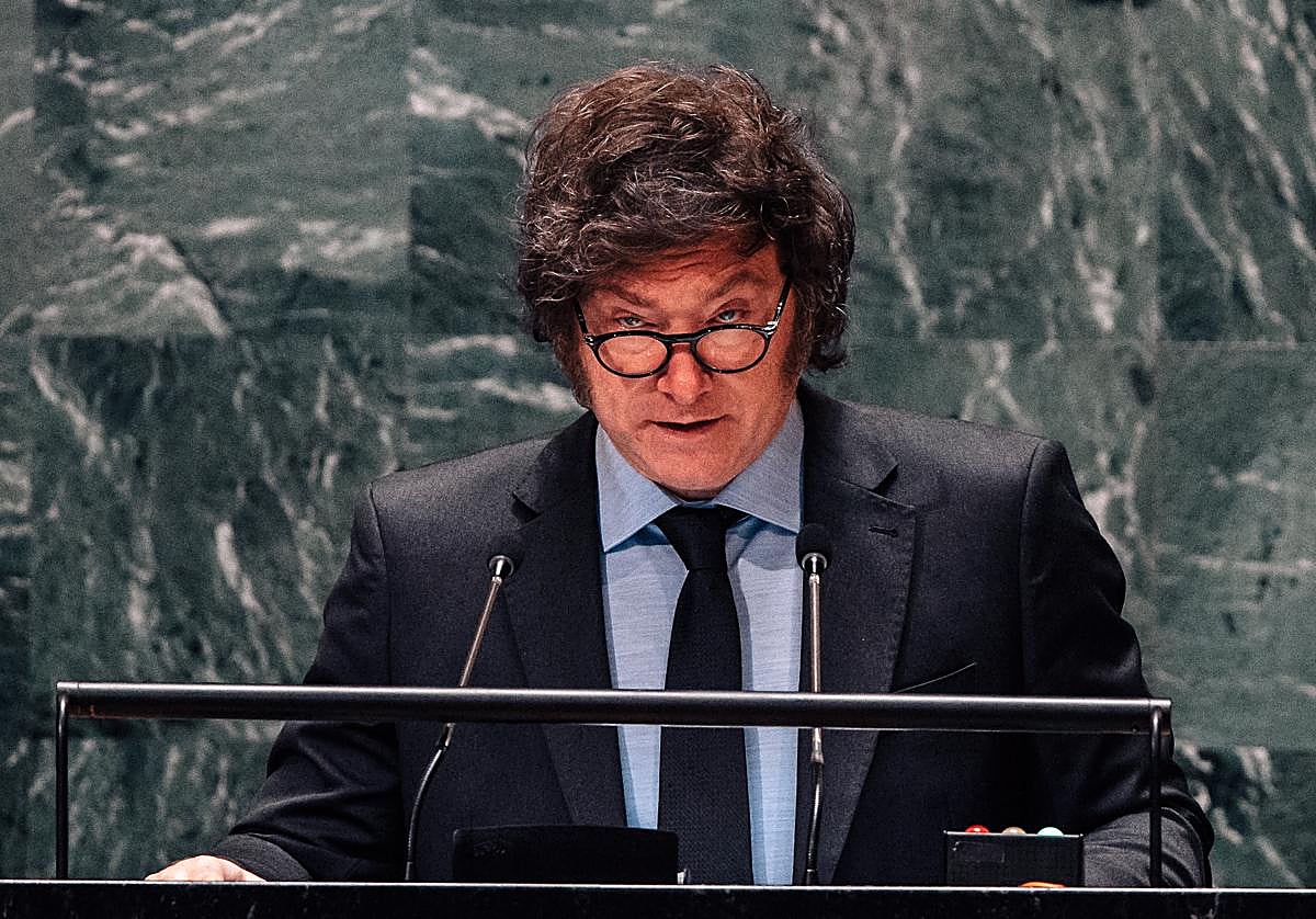 El presidente argentino, Javier Milei en la Asamblea General de la ONU, el pasado martes