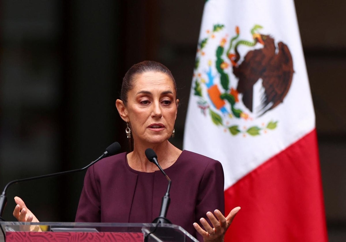 La presidenta electa de México, Claudia Sheinbaum, en un discurso en Ciudad de México