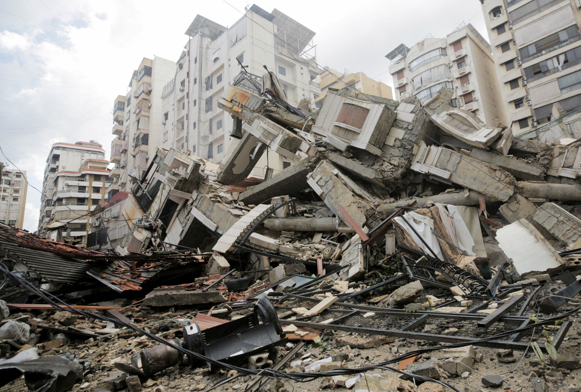 Varios restos de los edificios de los suburbios de Beirut