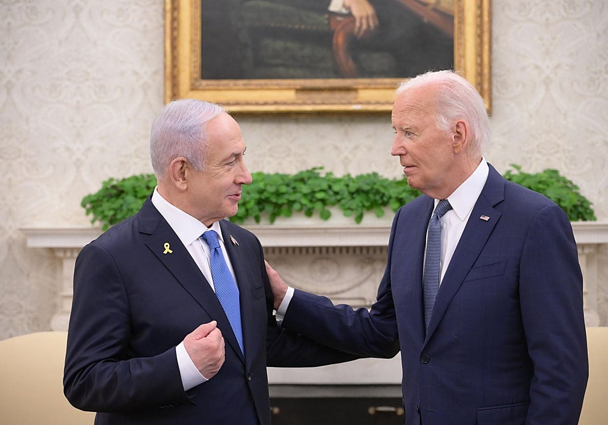 Foto de archivo de Biden y Netanyahu en la Casa Blanca