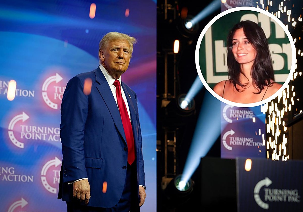Composición entre el expresidente y candidato republicano, Donald Trump, y la exmodelo Stacey Williams