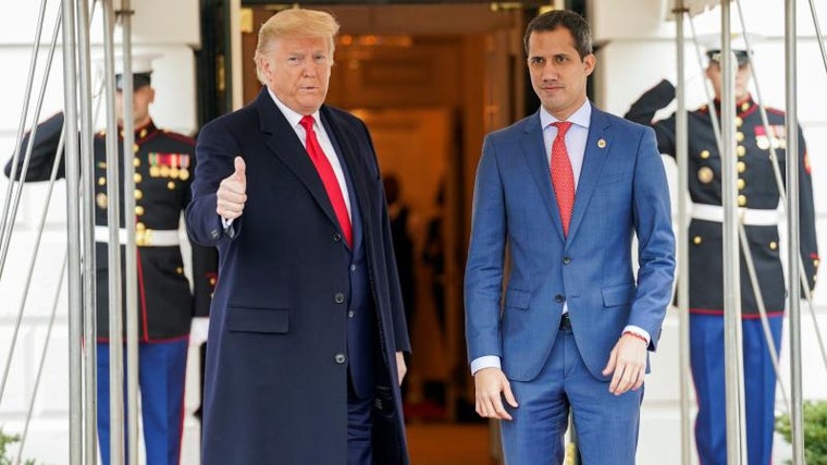 Donald Trump y Juan Guaidó, a su llegada a la Casa Blanca