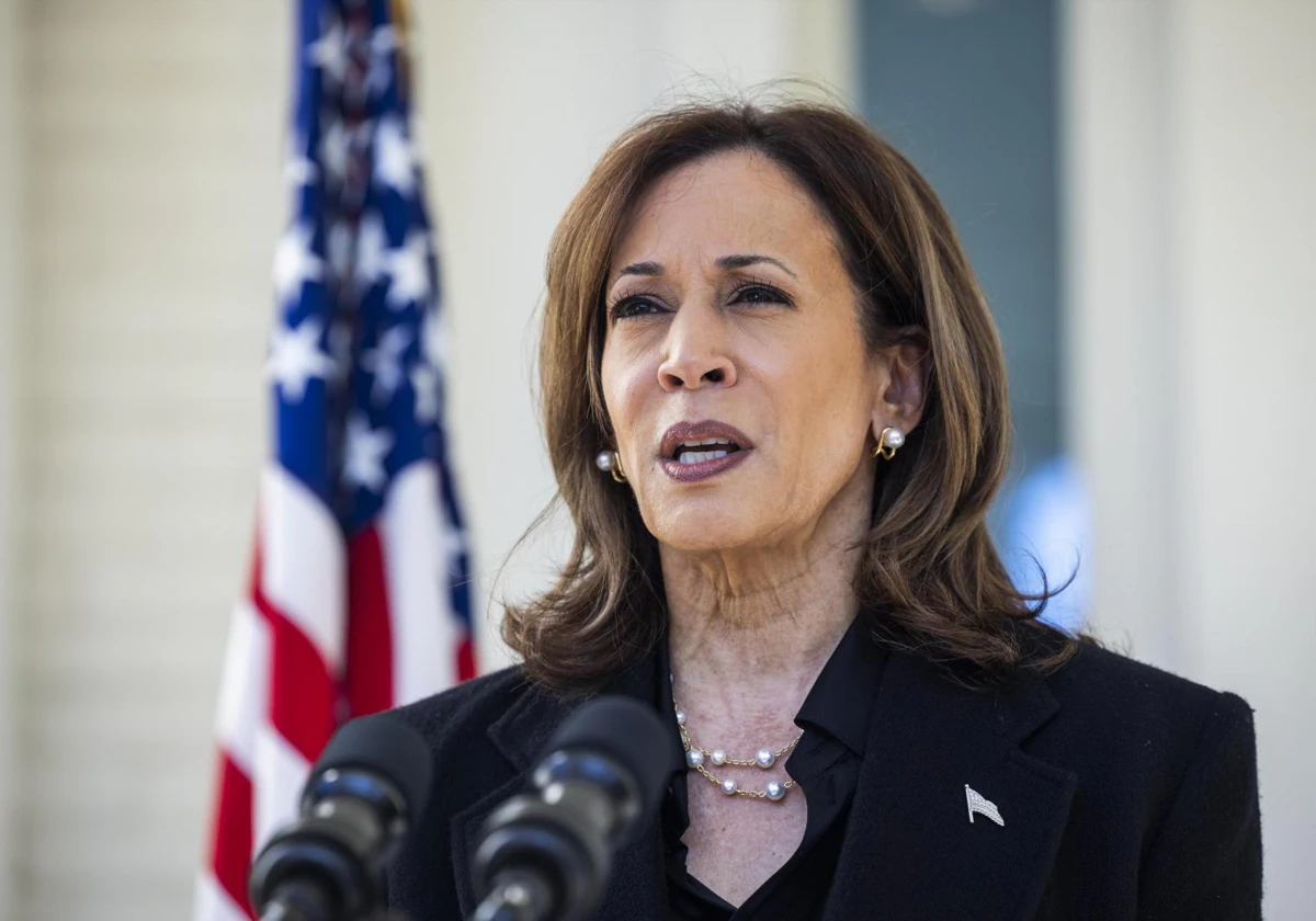 Kamala Harris en una comparecencia pública