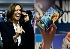 ¿Llamada 'fake' de Kamala Harris a un votante en directo? Esta es la explicación