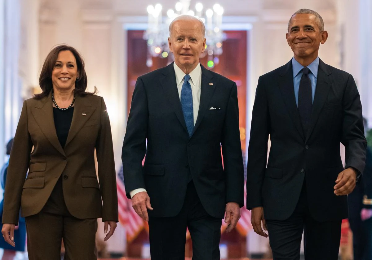 Kamala Harris, Joe Biden y Barack Obama