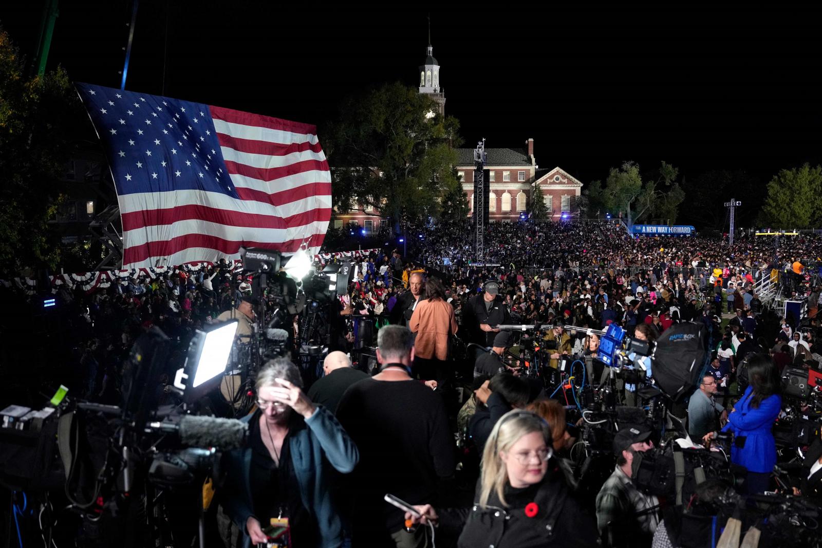 Seguidores de Kamala Harris en la Universidad Howard