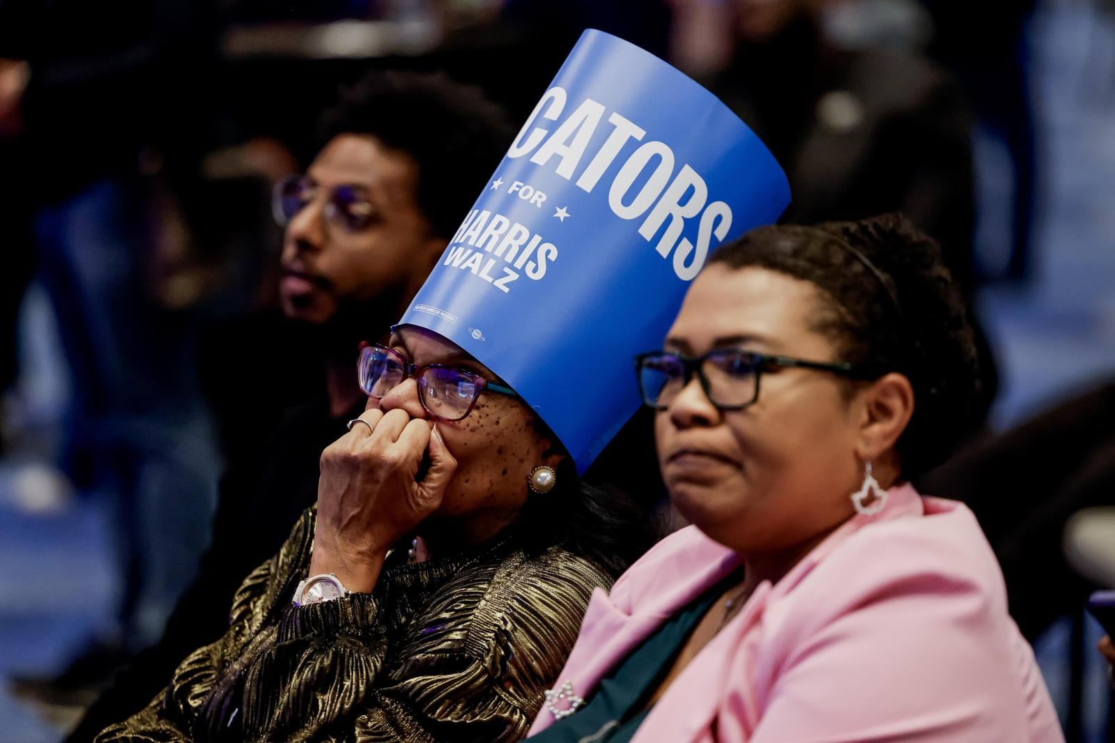 Votantes demócratas siguiendo las elecciones en Atlanta, Georgia