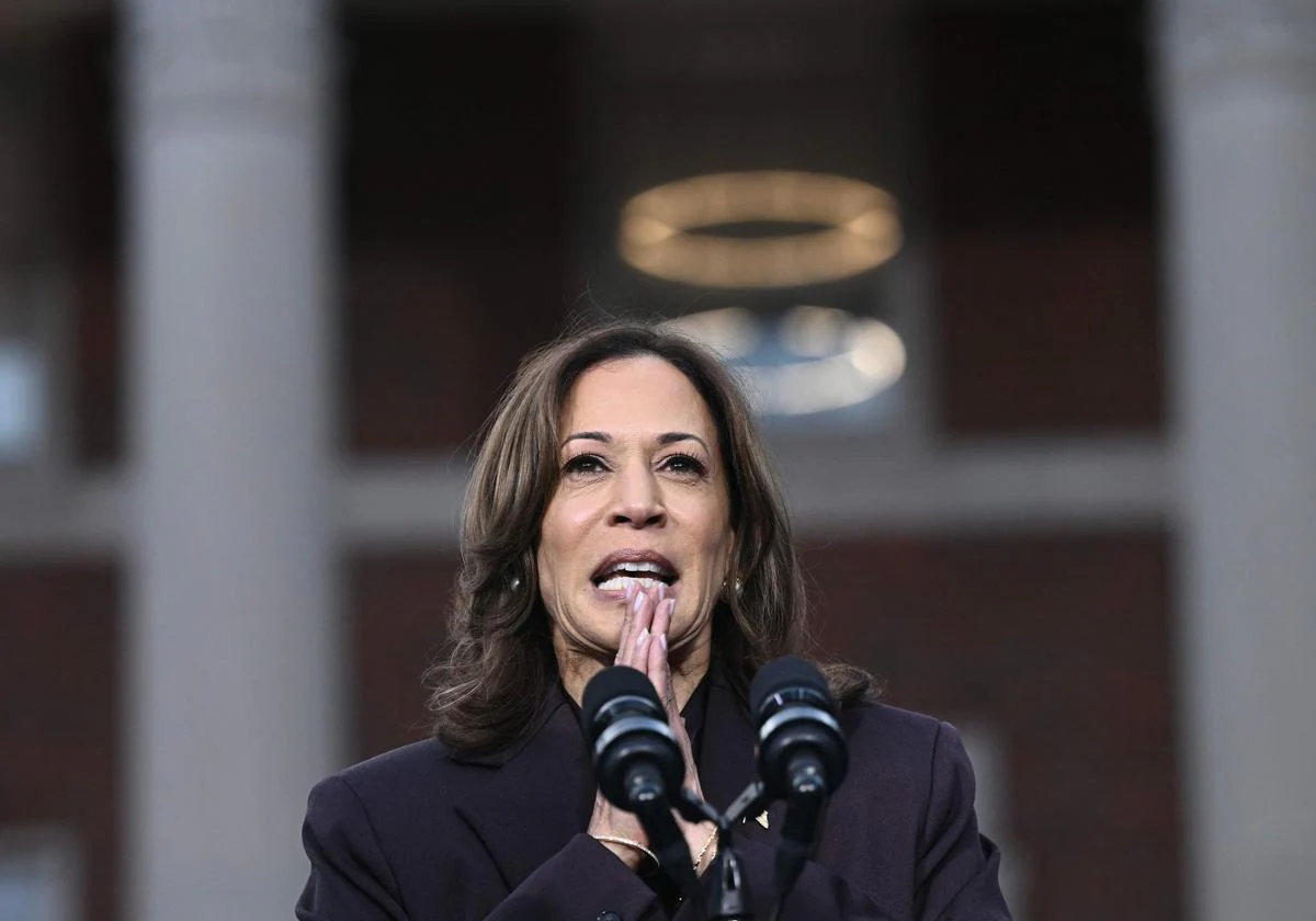 Kamala Harris durante su discurso