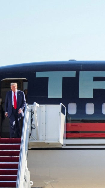 Trump llegando a Washigton
