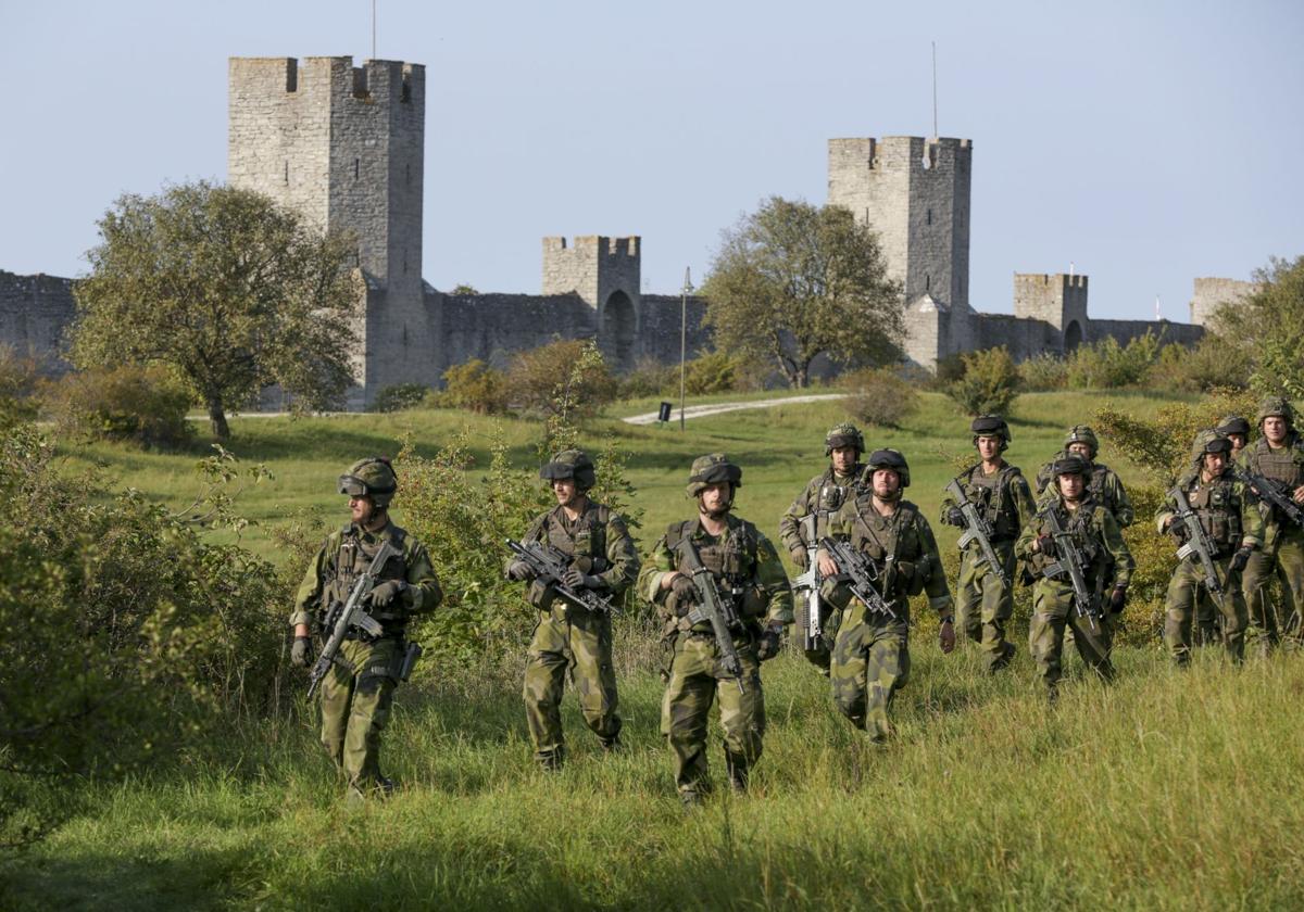 Maniobras del ejército sueco, imagen de archivo