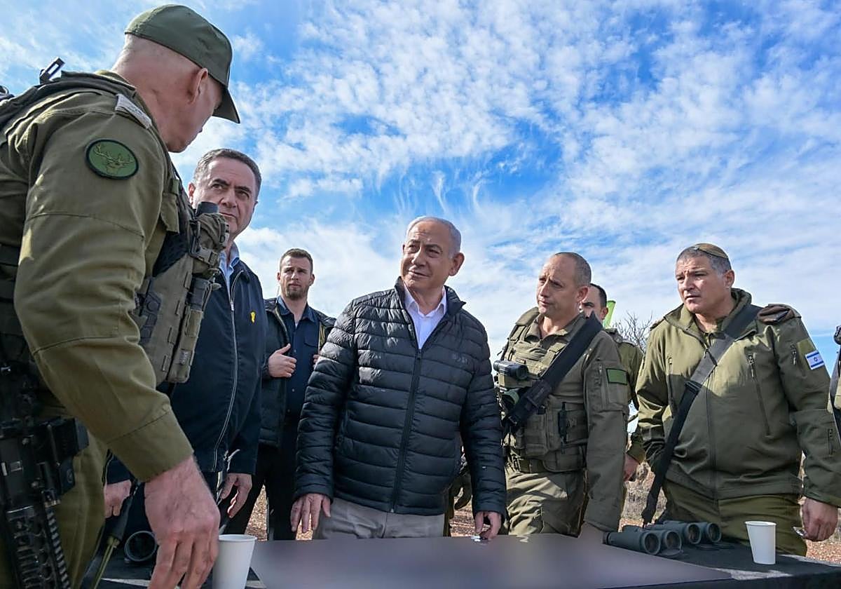 El primer ministro israelí, Benjamín Netanyahu en el Golán