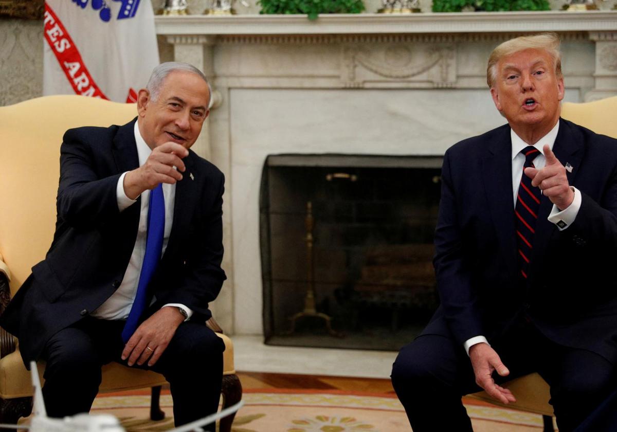 Imagen de archivo del primer ministro de Israel, Benjamín Netanyahu, con el presidente de Estados Unidos, Donald Trump