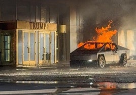 Un soldado de élite hizo estallar el Tesla frente al hotel Trump en Las Vegas