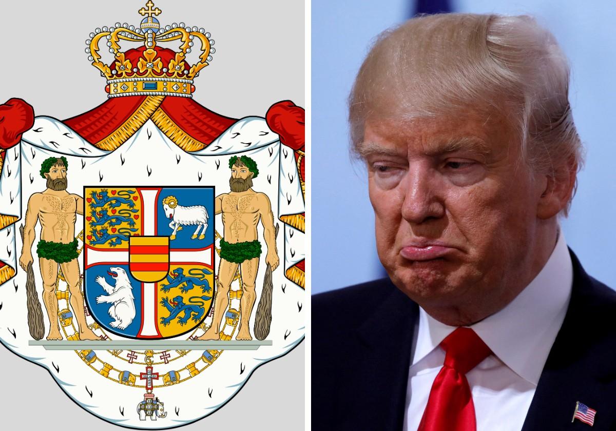 Nuevo escudo de armas de la Casa Real y Donald Trump