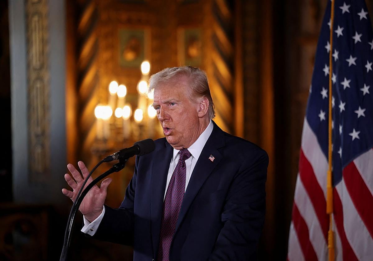 Donald Trump, durante un discurso.