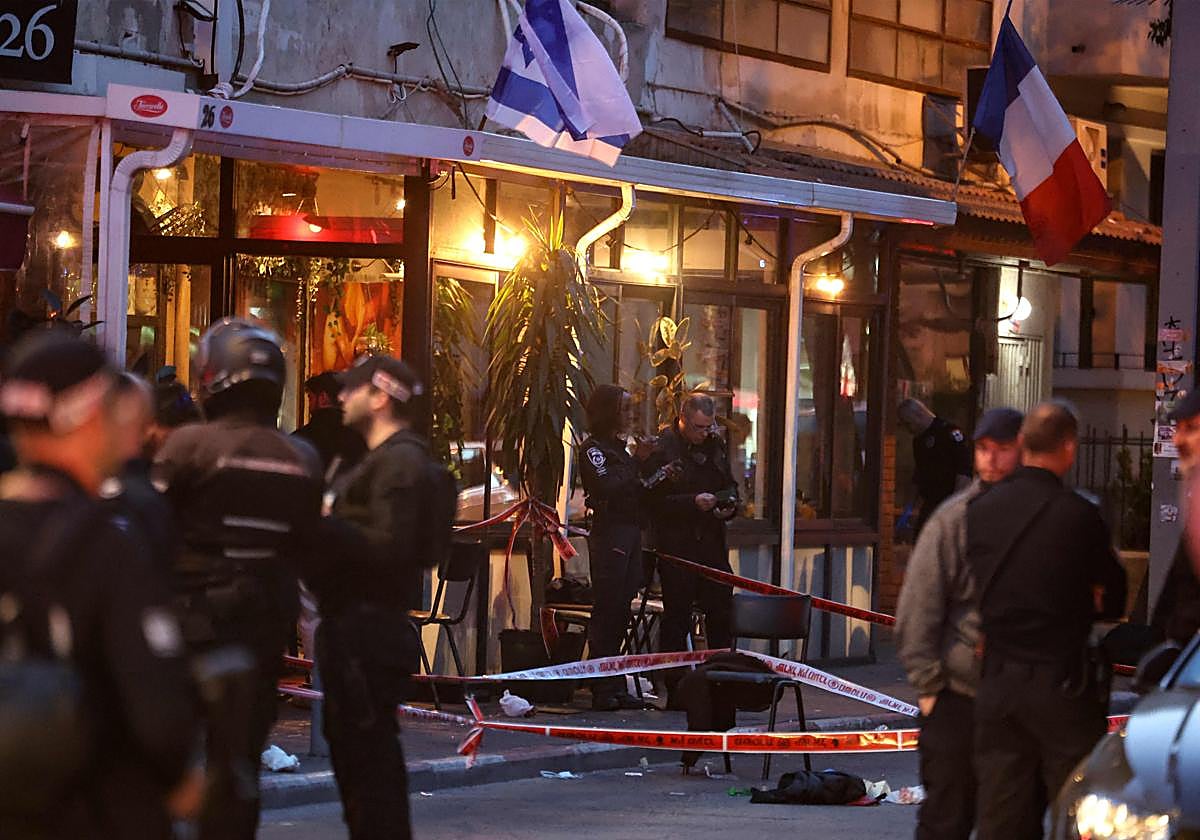 Escenario del tiroteo en Tel Aviv