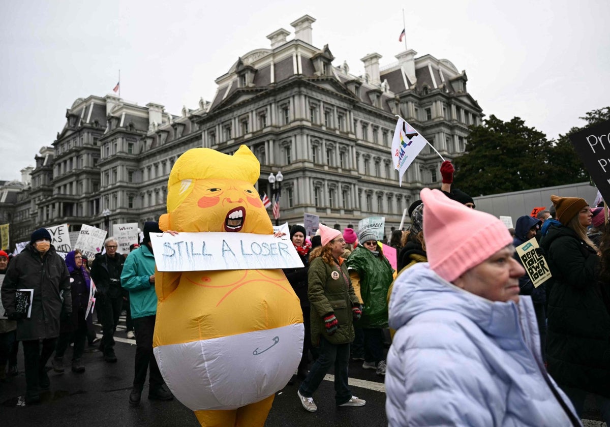 Manifestación contra Donald Trump en Washington